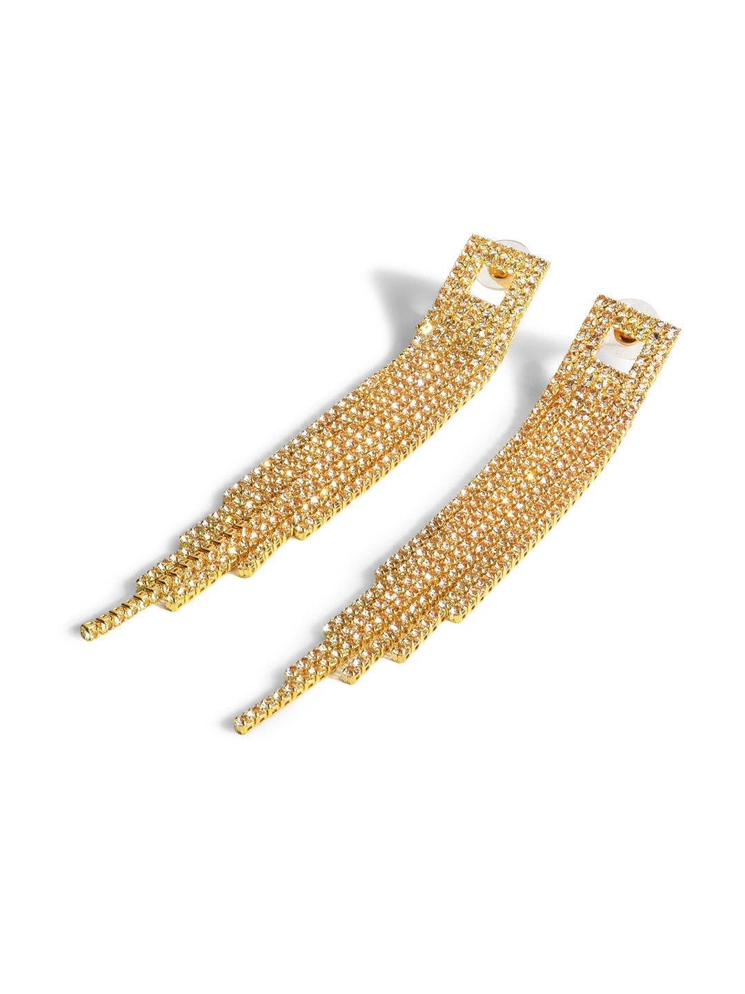 SIA - Golden crystal tassel earrings