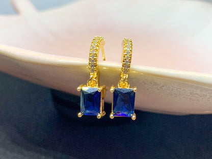 ISABELLA -Blue Sapphire Crystal drop earrings