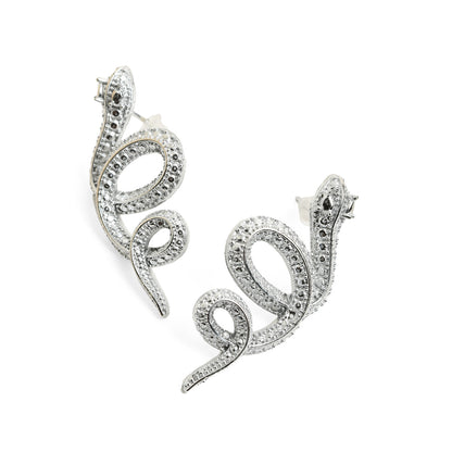 MEDUSA Silver - Serpent stud earrings