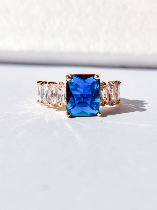 Lisa Blue Sapphire - Adjustable Ring