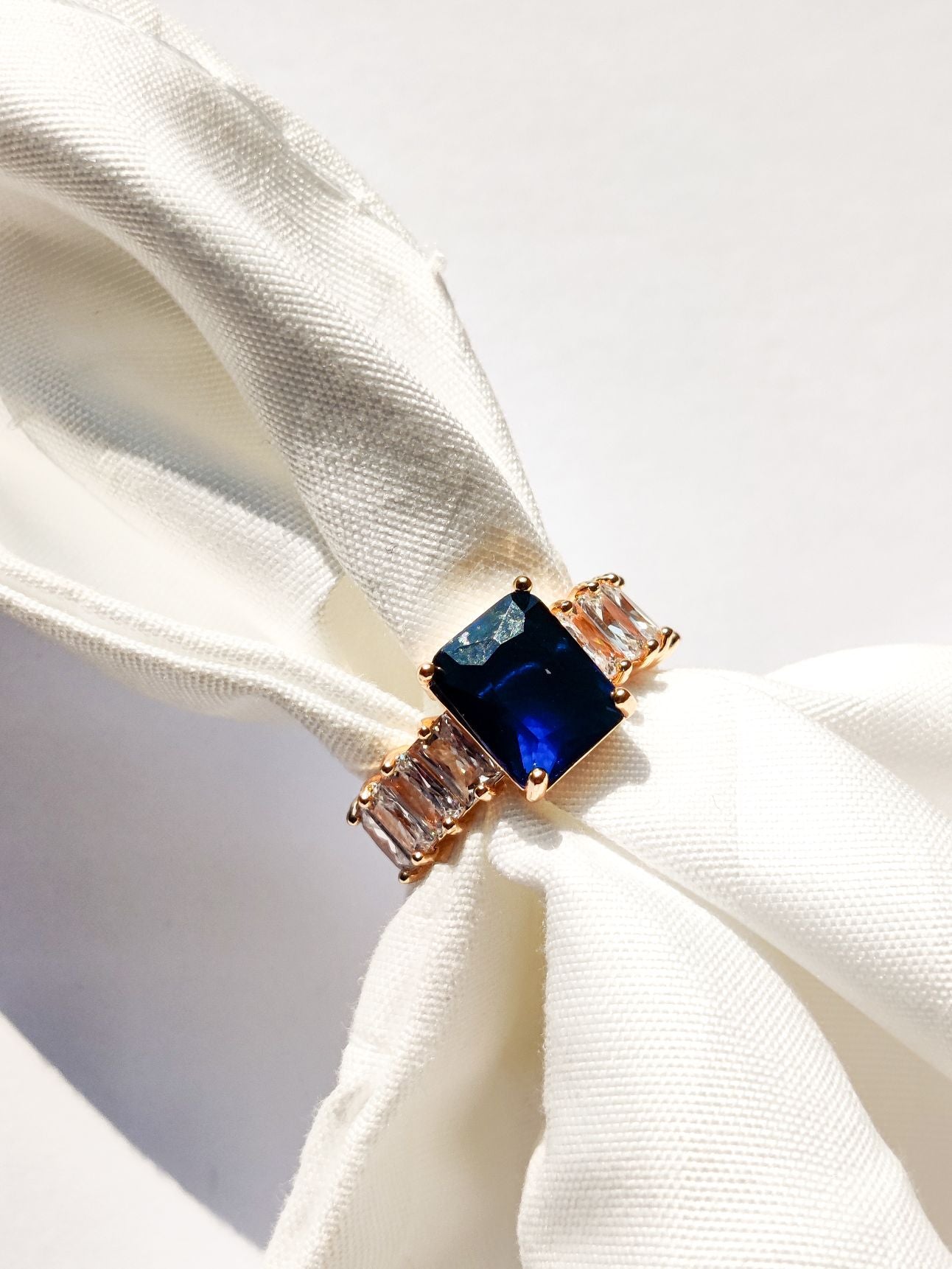 Lisa Blue Sapphire - Adjustable Ring