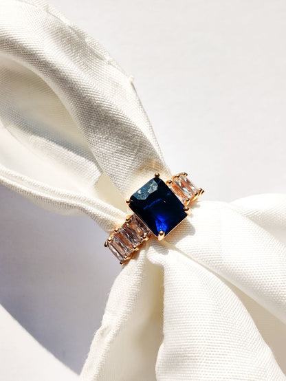 Lisa Blue Sapphire - Adjustable Ring