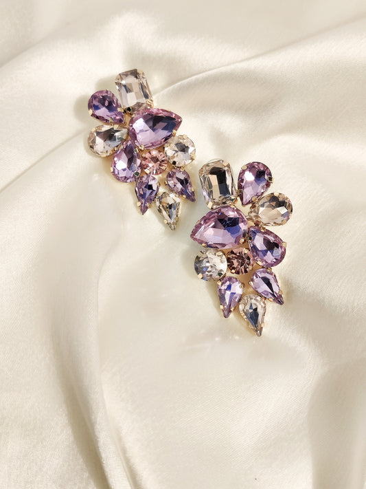 LILY Lavender - Glass crystal studs