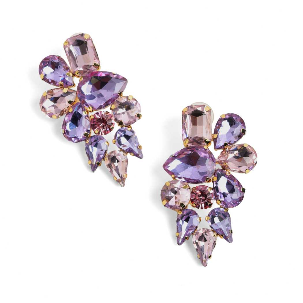 LILY Lavender - Glass crystal studs