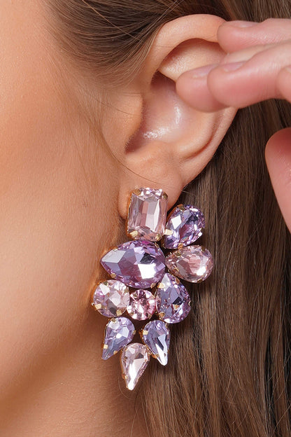 LILY Lavender - Glass crystal studs