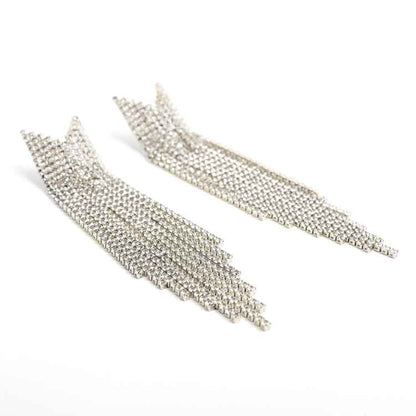 OLIVIA Embellished Silver Dangler Earrings